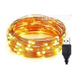 LTETTES Warm White USB Battery Powered LED Copper String Fairy Light 3 m and 30 Lights