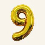 SPECIALYOU.IN Nine number gold Foil Balloons, Reusable Balloons For Birthday Decoration of Friend, Boys & Girl, 9no. 9no. Foil Balloon for Birthday decoration items.