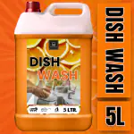 BLISS & BLUSH Dishwash Liquid 5 Liter Orange Plant-Based, Paraben & Phosphate Free, Creamy foam, Safe for Child and Pet Utensils