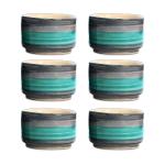 Caffeine Sea Green, Grey Ceramic Dip And Sauce (Set Of 6)