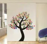 Lanstick Vinyl Multicolor Designed Colourful Tree Self Adhesive Wall Sticker 36 inch