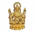 Idol Collections Gold Brass Large Lakshmi Maa Statue Idol Of, Varahavatara Of Vishnu With Bhuudevi Statue, 3.2 Inch