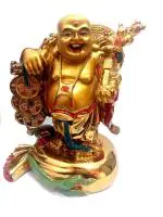 Astroghar Big Laughing Buddha Standing On A Money Bag For Good Luck And Prosperity 11.4 x 17.8 cm