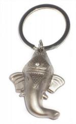 Blue Aura Kd Collections Silver Metal Kd-334 Ganesha Keychain Key Chain