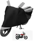 Auto Hub Bike Cover for Honda CB Unicorn Dazzler , Dustproof UV Protection water resistant Custom Fit Cover-(Black-Silver )