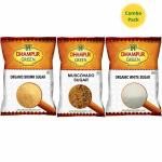 Dhampur Green Variety Sugar Combo Pack of 3 ,Organic Brown Sugar | Muscovado sugar | Organic White Sugar, Each 500gm