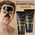 Globus Naturals Activated Charcoal Peel Of Mask For Men, Deep Pore Cleansing, Removing Blackheads and Whiteheads & Fresh Glowing Skin, Set of 2, 100g