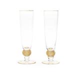 EZ Life Transparent and Gold Glass Tulip Glass Set 200 ml (Set of 2) Pack of 1