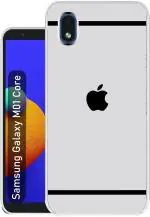 Case Club Silver Silicon Grip Case Back Cover For Samsung Galaxy M01 Core