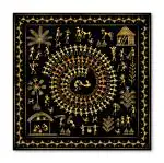 Tamatina Multicolor Warli Art Festival Night Tribal Traditional Art Canvas Painting - 60X60 Inch
