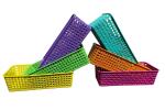 JIKARI  Multicolor Plastic Space 6 Pieces Multipurpose Storage Basket (Pack of 6)