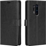 Slugabed Flip Cover Back Case for OnePlus 8 Pro | Leather Finish | Inbuilt Stand & Pockets | Wallet Style Flip Back Case Cover for OnePlus 8 Pro (Black)