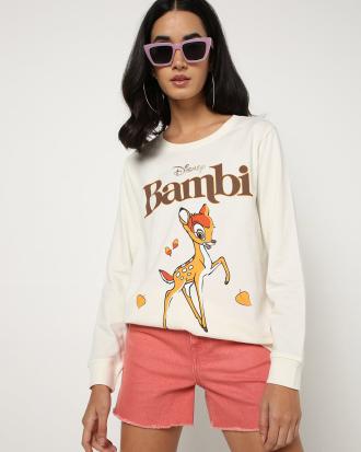 Bambi Print Crew-Neck Sweatshirt