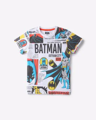 Batman Print Round-Neck T-Shirt