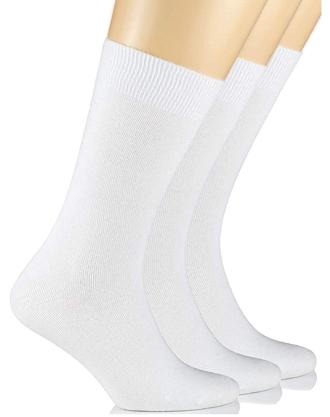 CREATURE Men's Cotton Full Length Formal/Casual White Socks Pack of 3 Pairs (SCS-2801-P-03)