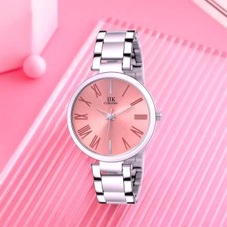 IIK COLLECTION Pink Stainless Steel Analog Watch For Women and Girls(IIK-2060W)