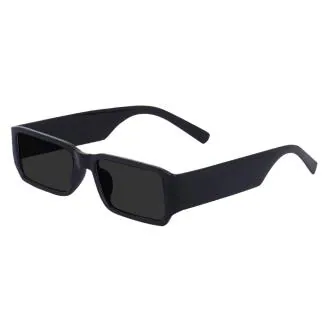 CREATURE MC stan Rectangle Retro Vintage Narrow Unisex Sunglasses Small Narrow Square Sun Glasses (SUN-089-BLK) (BLACK)