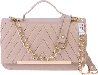 Ritupal Collection Women Beige Leatherette Hand-Held Bag