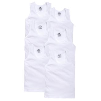 Savage Kids Vest for 11 to 12 years old Soft Cotton Vests 120 GSM 75cm Pack of 6 White
