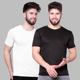 DIAZ Solid Men Half Sleeve Round Neck Cotton T-Shirt|Men's Regular Fit T-Shirt|Men Half Sleeve Pure Cotton Round Neck T-Shirt Pack of 2