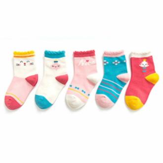 Youstylo Multicolor Cartoon Print Soft Cotton Socks for Baby Kids (3 to 5 Years, Pack of 5) | Cotton Socks | Ankle length | Cotton Socks | Ankle length