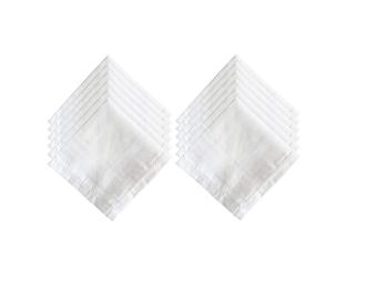CRUMPLED Men's 100% Cotton Premium White Handkerchiefs/Hanky (50cmx50cm, Pack of 12)