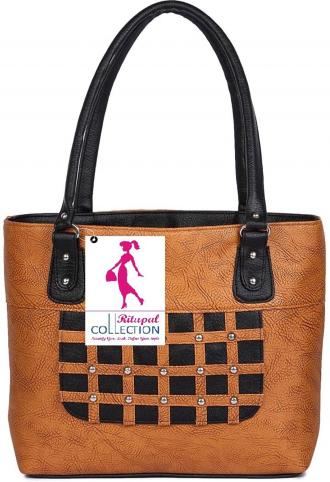 Ritupal Collection Women Tan Artificial Leather Tote Bag