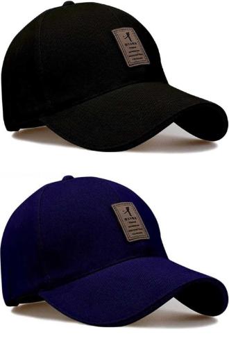 NEW STYLISH BASEBALL COMBO CAP PACK OF 2 Casual, Beach Wear, Formal,Party, Sports(Black,NavyBlue)