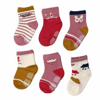 Youstylo Multicolor Cotton Crew Socks for Kids (1 to 3 Years, Pack of 6) | Cotton Socks | Ankle length | Cotton Socks | Ankle length