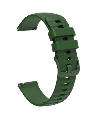Sacriti Soft Silicone Braided Design Buckle Strap Compatible with All 20 mm Watches (Green)