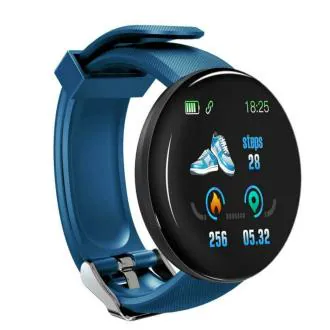 Swadesi Stuff Unisex Blue Smartwatch Fitness Tracker With Touch Screen, Bluetooth For Men, Women - Android and iOS (D18+)