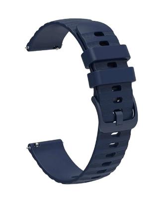 Sacriti Soft Silicone Braided Design Buckle Strap Compatible with All 20 mm Watches (Blue)
