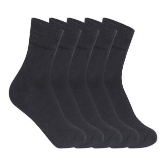 Supersox Kids School Uniform Ankle Length Combed Cotton Black Color Socks Pack Of 5(11-12 Years)