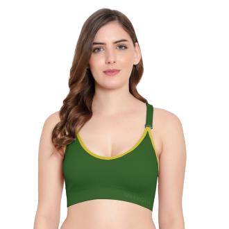F Fashiol.com Lightly Padded with Back Butterfly Design Bra for Women/Girls (34) Green