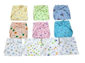 BABYSPHERE New Born Multicolor Cotton Pack Of 10 Diapers (New Born)