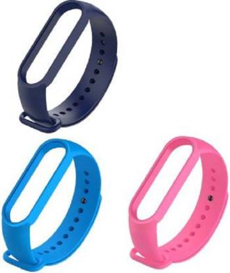 Askovid Pink And Blue Replacement Smart Band Strap Combo Pack of 3