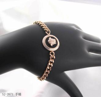 GEERA JEWELLS Medusa chain rose gold men bracelet