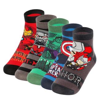 Supersox Disney Avenger Ankle Length Socks Collection for Kids Pack of 5 (11-12 Years)