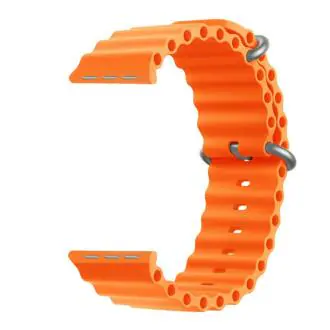 IIK Collection New Flexible Silicone Ocean Sport Bands With Apple Watch Band For Men Women, Replacement Straps For iWatch Series Ultra/8/7/6/5/4/3/2/1/SE Only Silicone Strap for Apple iWatch Watch NOT Included - ((IIK-ULTRA8-RubberStrap-Orange-001)