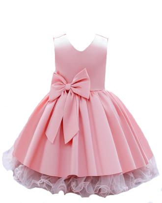R Cube Girls Midi/Knee Length Festive/Wedding Peach Dress