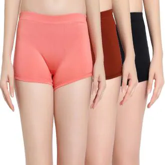 Fashiol Women's Plain Shorts For Gym Cotton Panties Pack of 3 Size (XL)