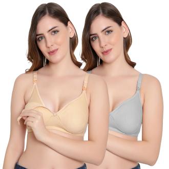 F Fashiol.com Pack Of 2 Seamless Non Padded Baby feeding Bra For Women/Girls | Non Padded baby Feeding bra | pack of 2 |Seamless