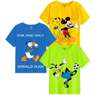 KUCHIPOO Boys Regular Fit Cotton T-Shirts (Disney-TSHRT-377, Multi-Colored)