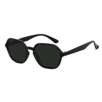 CREATURE Hexagonal Sunglasses for Men Women Vintage Retro Plastic Octagon Geometric Frame (SUN-090-BLK-GRN) (GREEN)