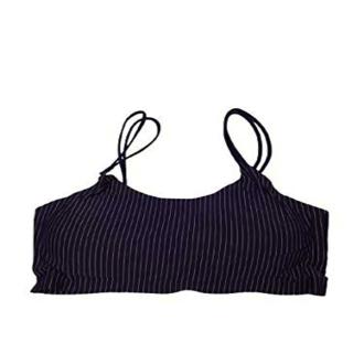 F.Fashiol.com Women's Nylon & Spandex Thin Stripe Pattern Padded Non-Wired Back Closure Bra (Color-Black, Size-34)
