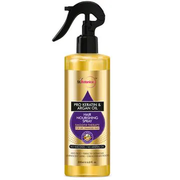 Stbotanica Pro Keratin & Argan Oil Hair Nourishing Smooth Therapy Spray - For Dry, Damaged Hair, No Silicone Or Mineral Oil 200 ml