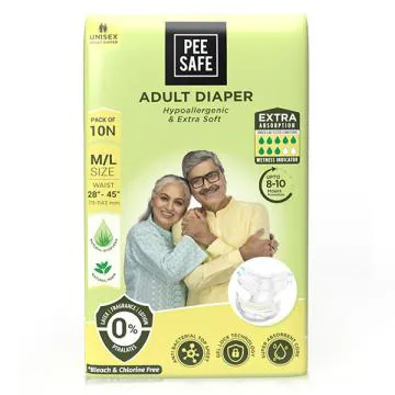 Pee Safe Adult Diaper Medium - Large High Absorbency (pack of 10) 1's