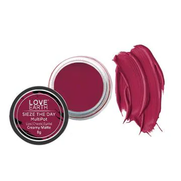 Love Earth Lip Tint & Cheek Tint Multipot-Seize The Day - Raspberry Pink 8 gm