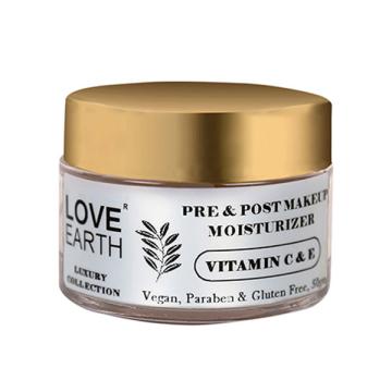 Love Earth Pre & Post Makeup Face Moisturizer with Lemon Peel Extracts & Jojoba Oil 50 gm