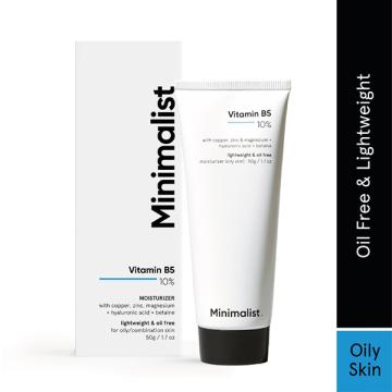 Minimalist Vitamin B5 10% Oil Free Moisturizer with Zinc, Copper, Magnesium & HA for Oily skin 50 gm